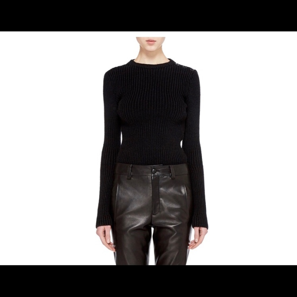 Robbed designer sweater